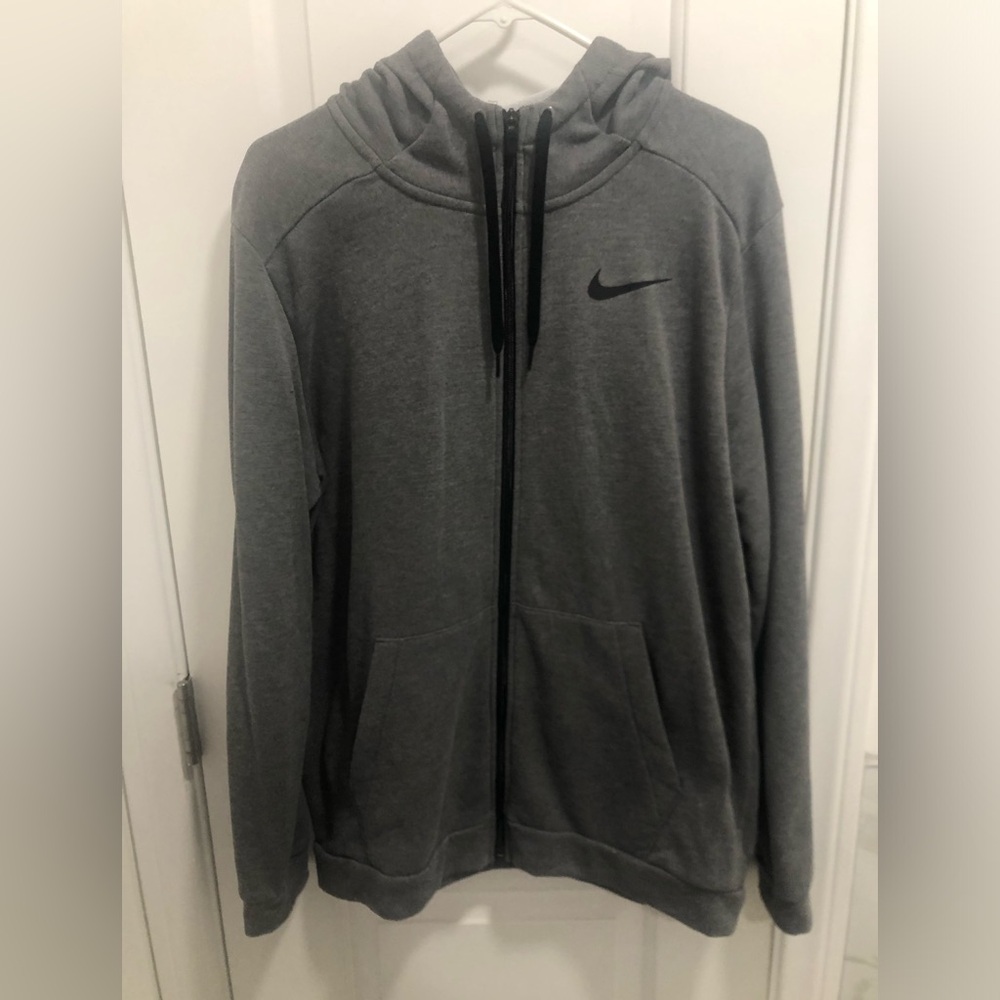 Gray NIKE DRI-FIT Running zip up hoodie